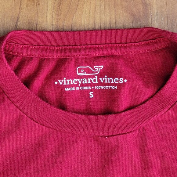 Vineyard Vines Red Long Sleeve Pocket Tee Happy Valentine's Day - S - Picture 8 of 8